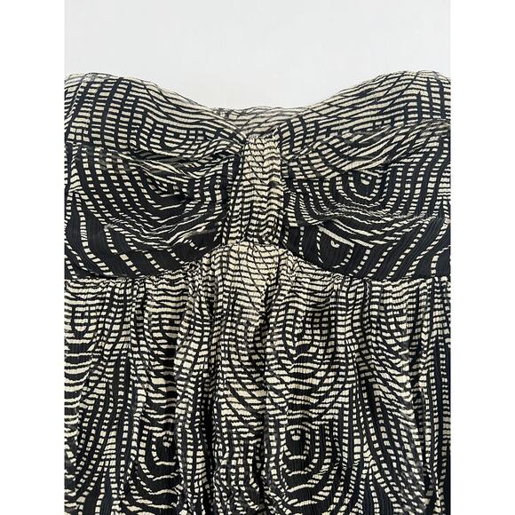 Express Strapless Flowy Mini Silk Dress Womens 6 Black Y2K Boho Festival Whimsy - Picture 8 of 16